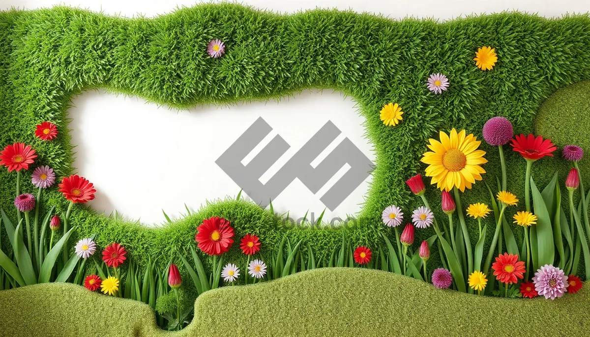 Picture of Sunflower decoration with green plant background