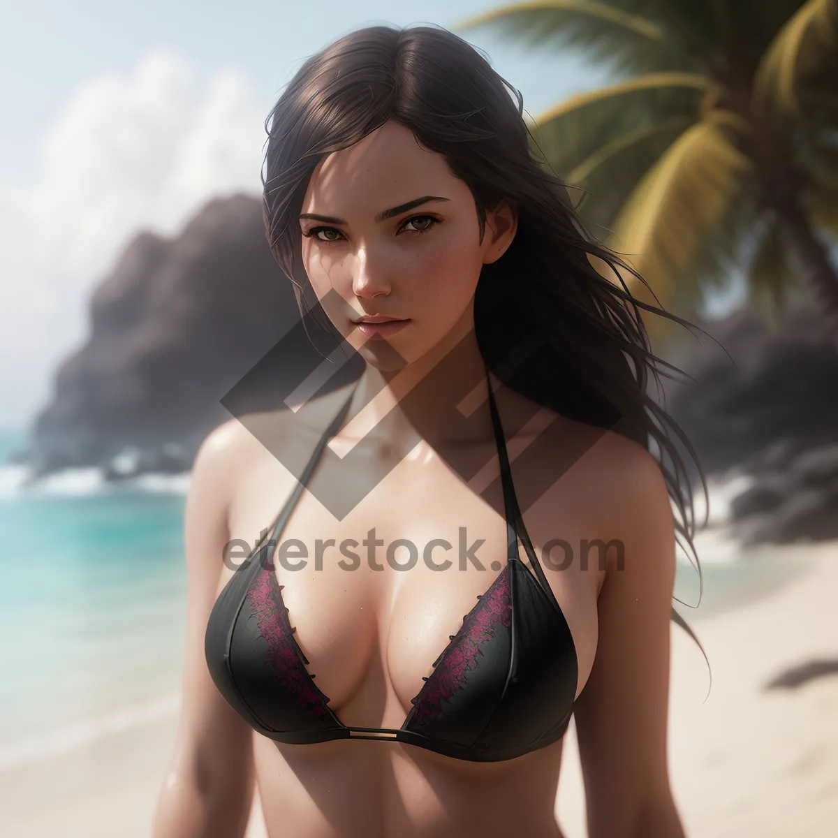 Picture of Beach Babe Bikini Sensation: Stunning Model in Swimwear