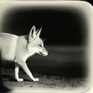 Furry Arctic Fox with Captivating Eyes