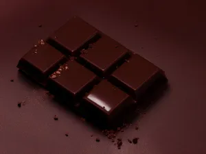 Computer Keyboard with Chocolate Dongle and Diskette Block.