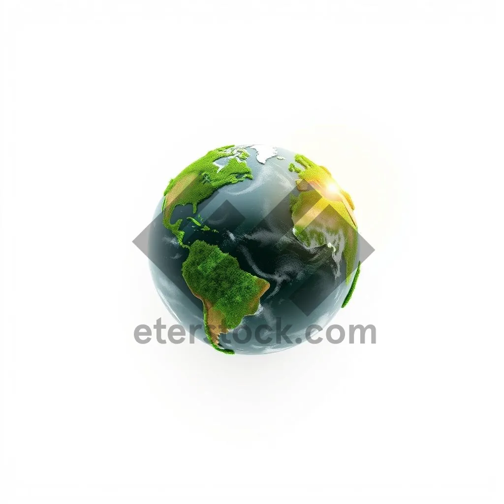 Picture of 3D Earth Globe on White Background