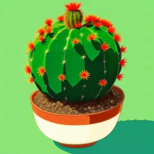 Festive Cactus Sphere with Shiny Ornaments