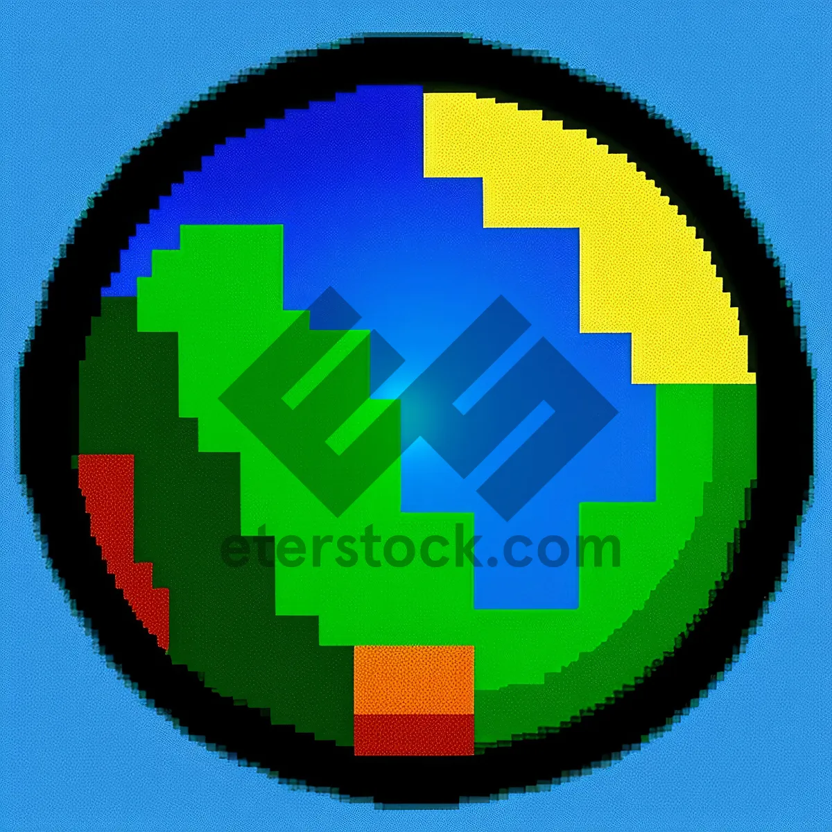 Picture of Round Map Flag Icon - Web Navigation Button