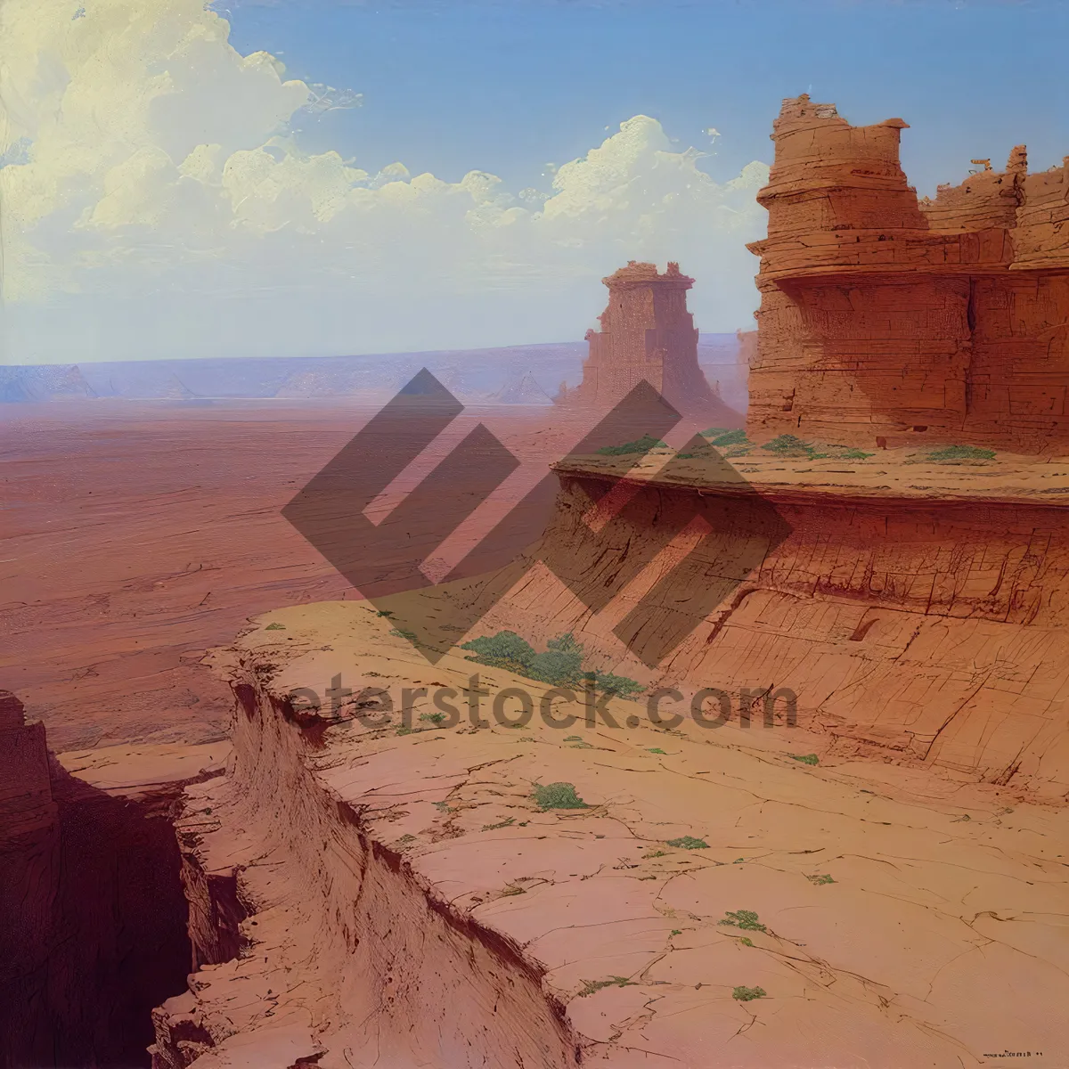 Picture of Desert Castle: Ancient Fortress Amidst Sandstone Landscape