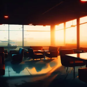 Modern Classroom Interior with Stylish Furniture and Light-filled Windows