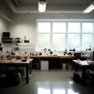 Modern luxury office interior with wood furniture and lamp