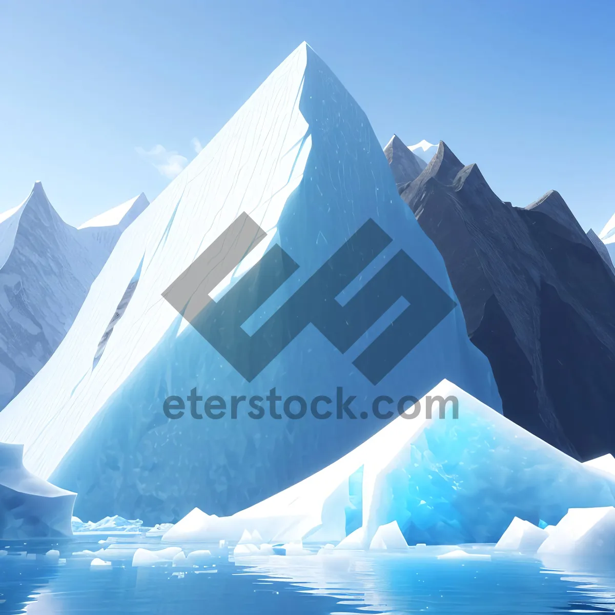 Picture of Majestic Arctic Winter Landscape with Melting Iceberg