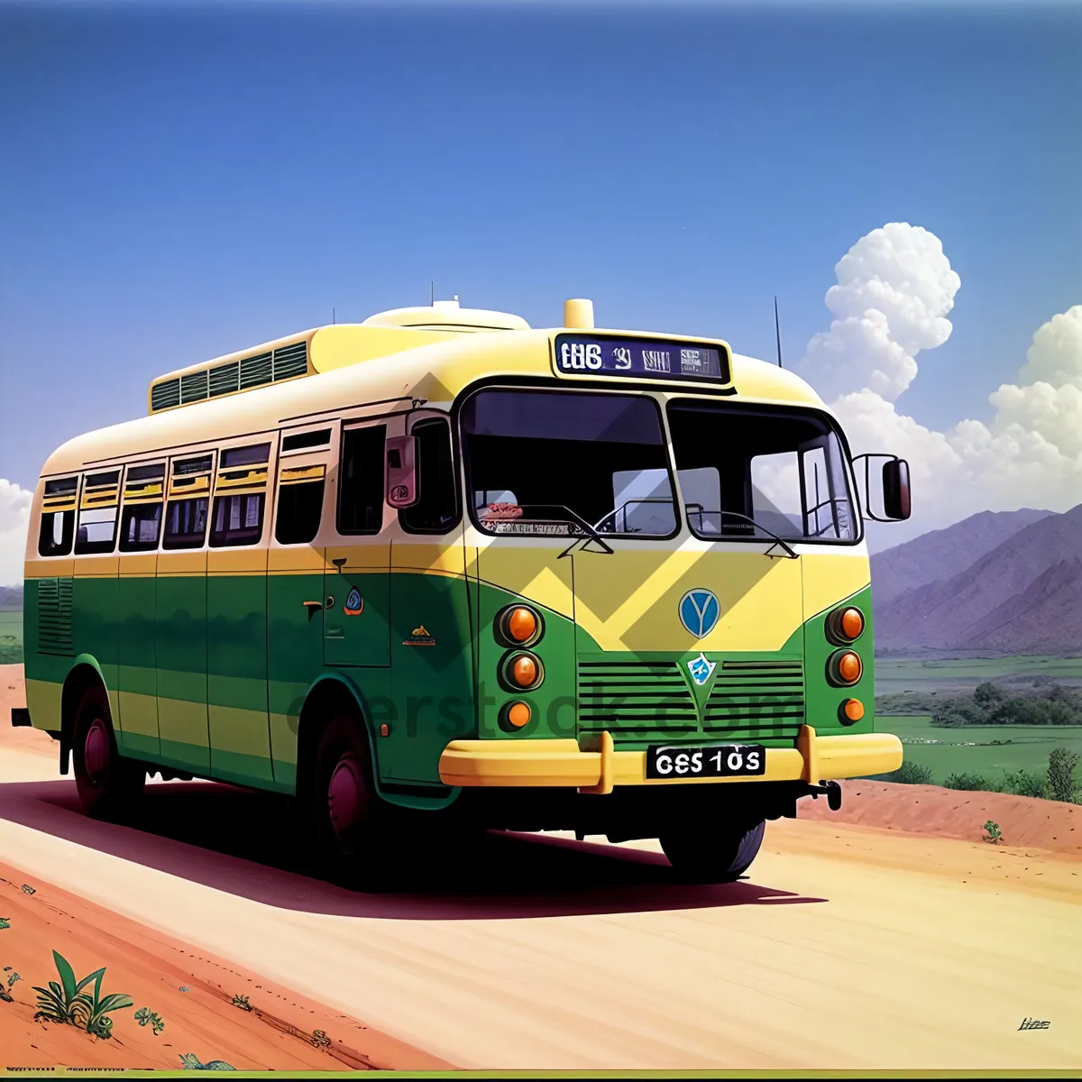 Picture of Sky-high School Bus on the Road