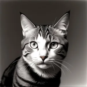 Curious Gray Tabby Kitty with Adorable Furry Face