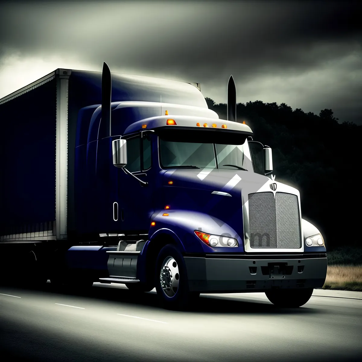 Picture of Highway Hauler: Dominating the Road with Speed and Cargo.