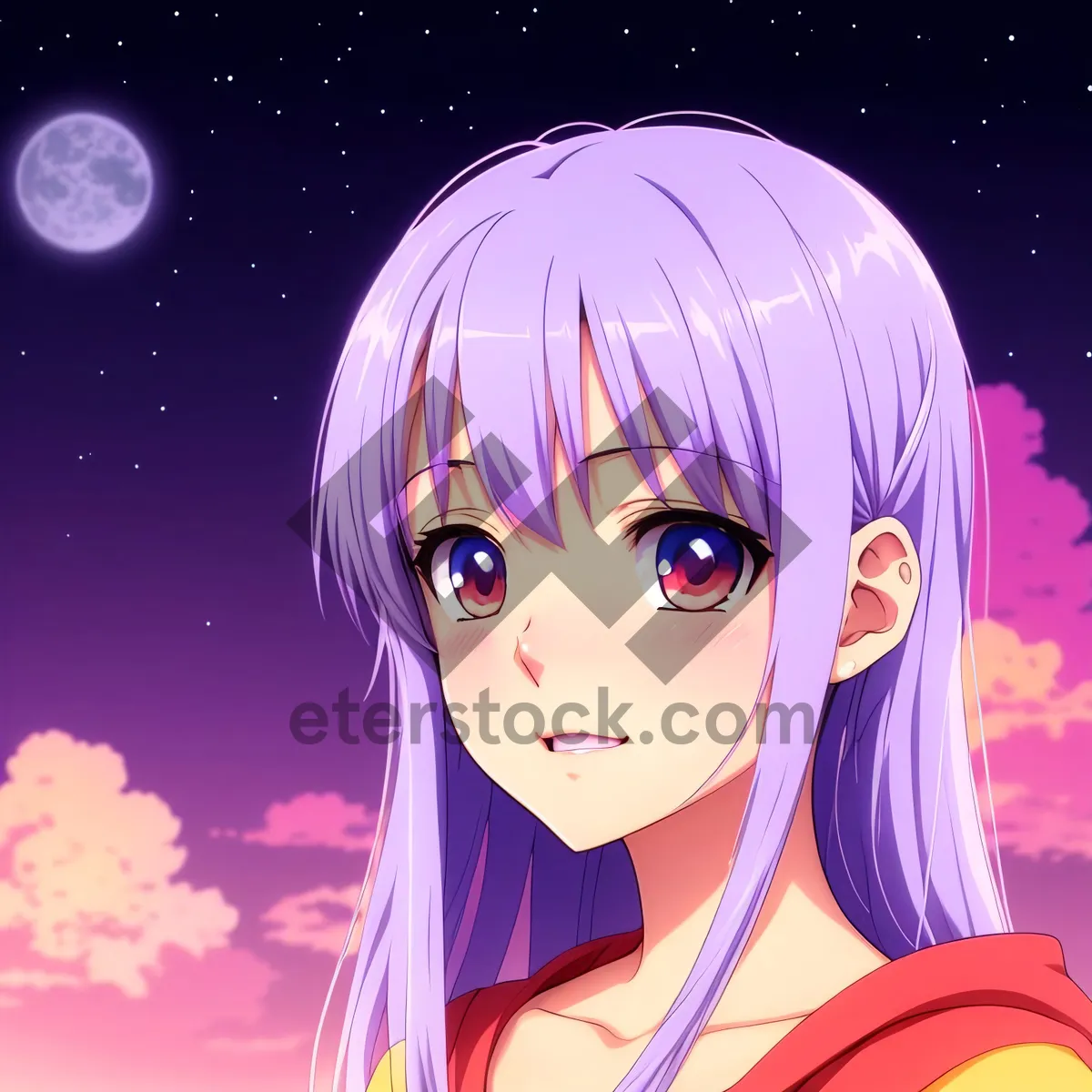 Picture of Cartoon DJ with Artistic Amulet and Charming Hair