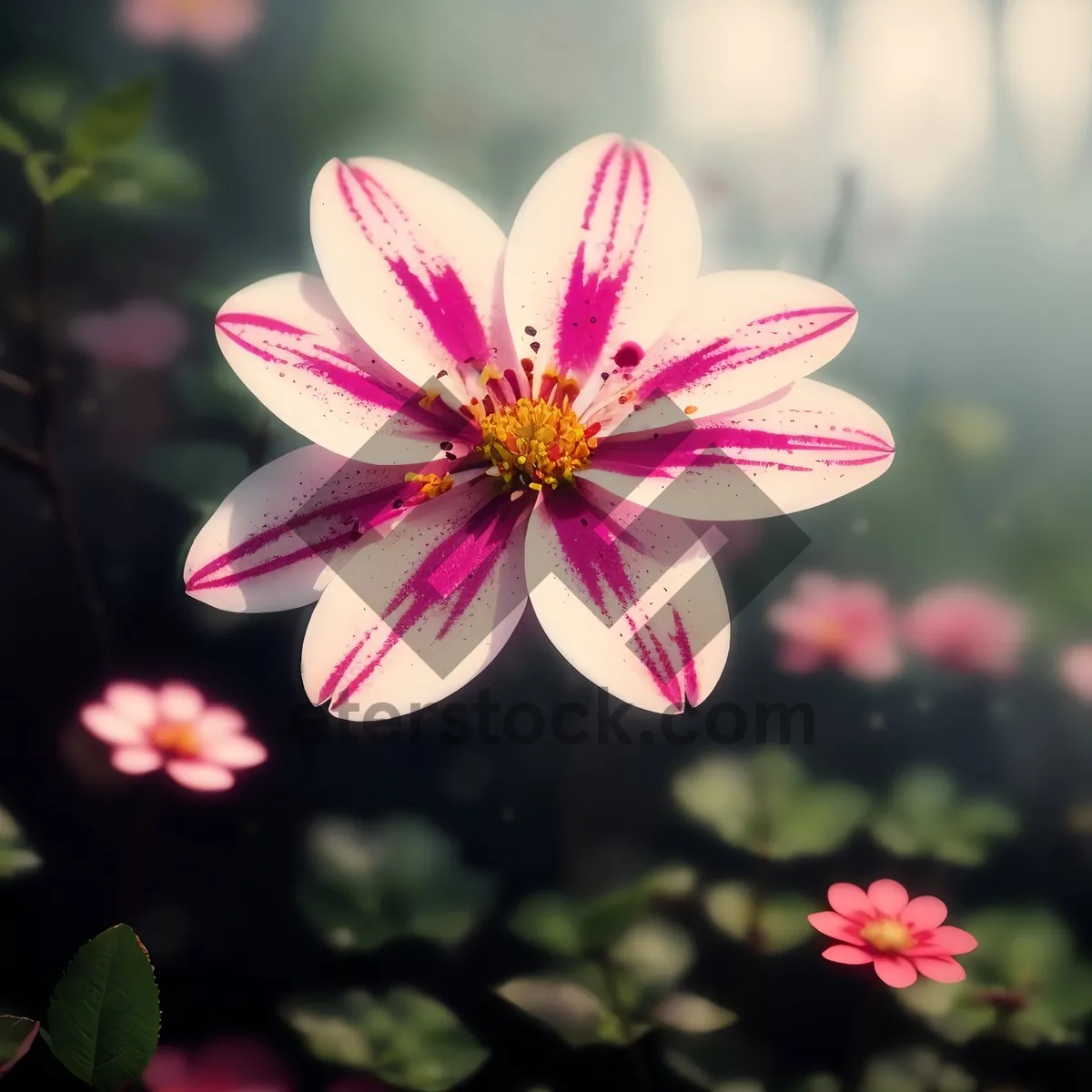 Picture of Vibrant Spring Phlox Blossom in Blossoming Garden