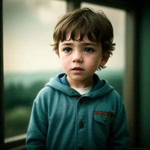 Cute Smiling Child in Colorful Sweater