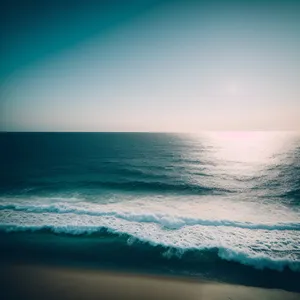 Tranquil Tropical Sunset Over Beach Paradise