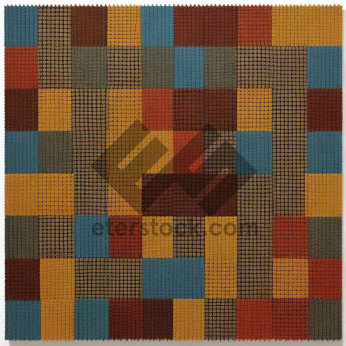 Picture of Colorful Tartan Mosaic Pattern Fabric Square