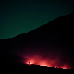 Vibrant Sunset over Majestic Mountains