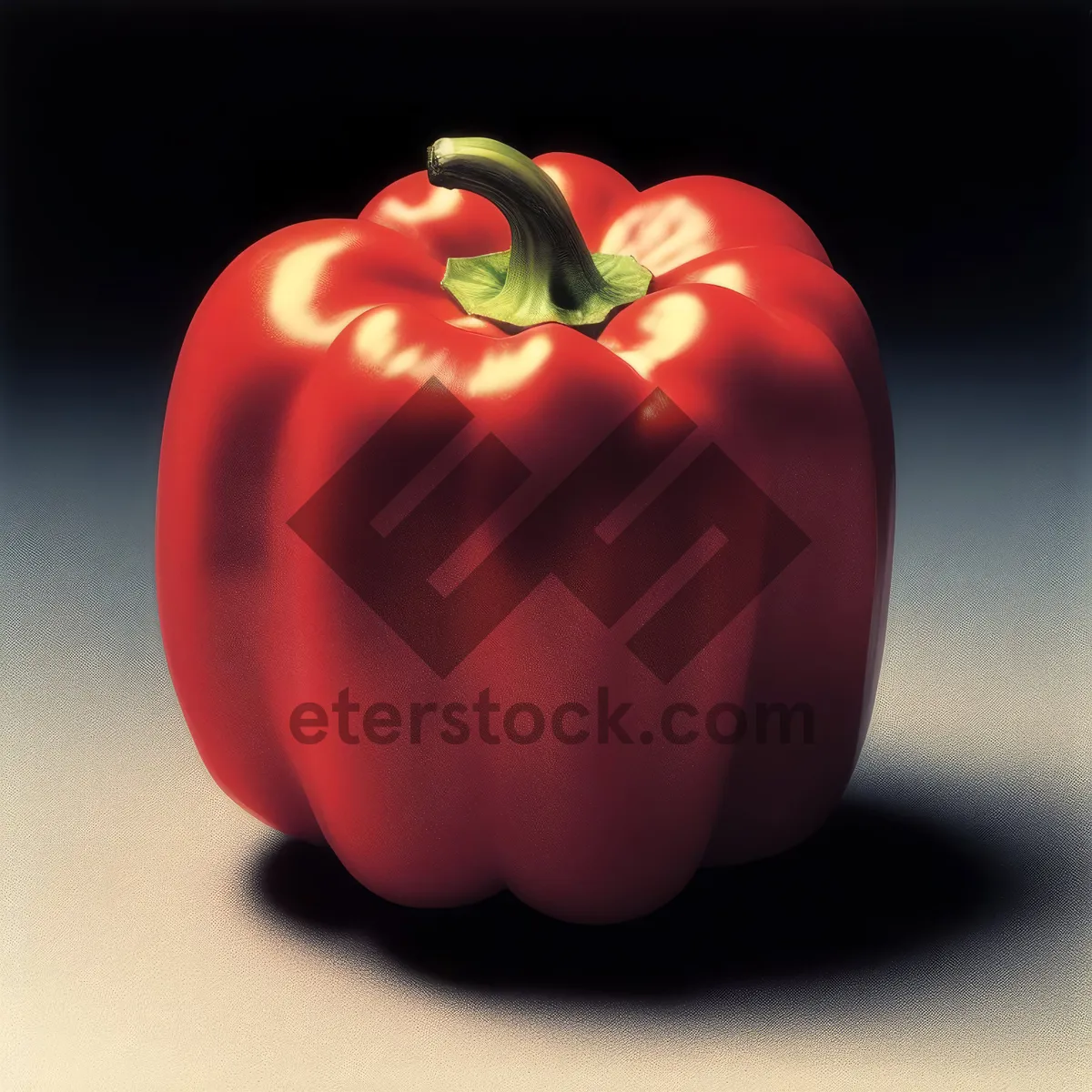 Picture of Fresh Bell Pepper Salad with Ripe Tomatoes and Greens