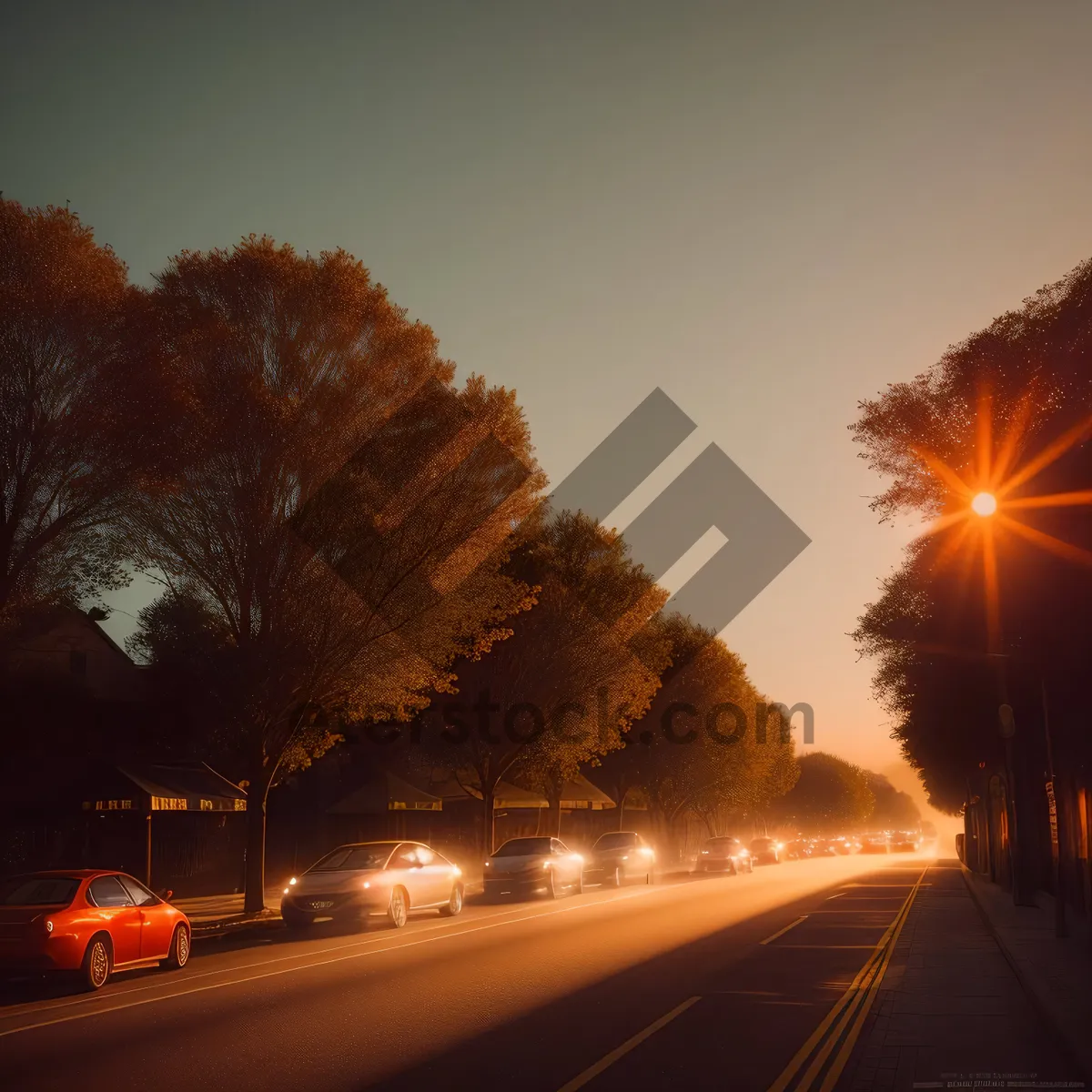 Picture of Urban blur on city expressway at sunset