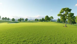 Sunny Rice Fields Under Clear Blue Skies