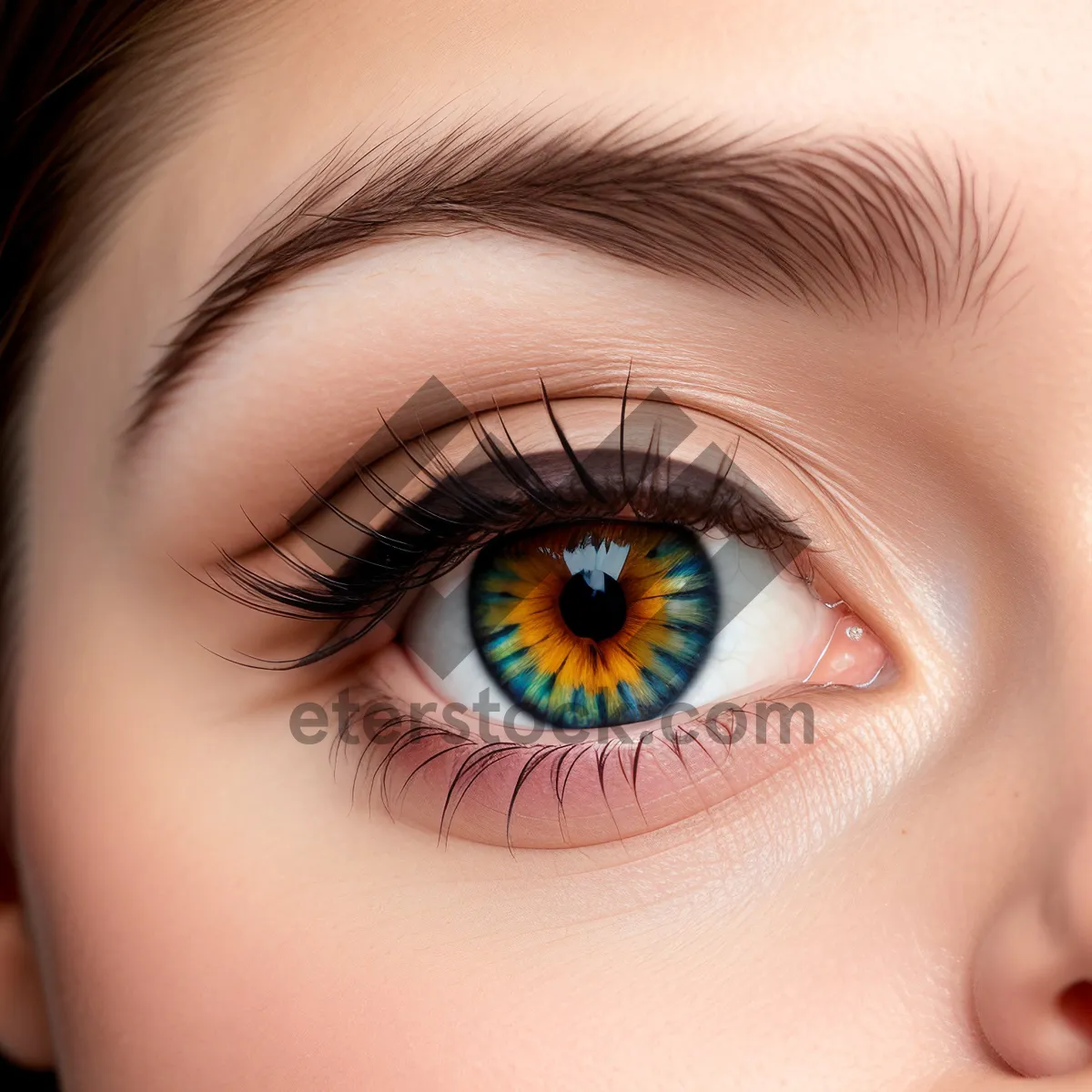 Picture of Sultry Vision: Close-up of Attractive Eyebrows and Lashes