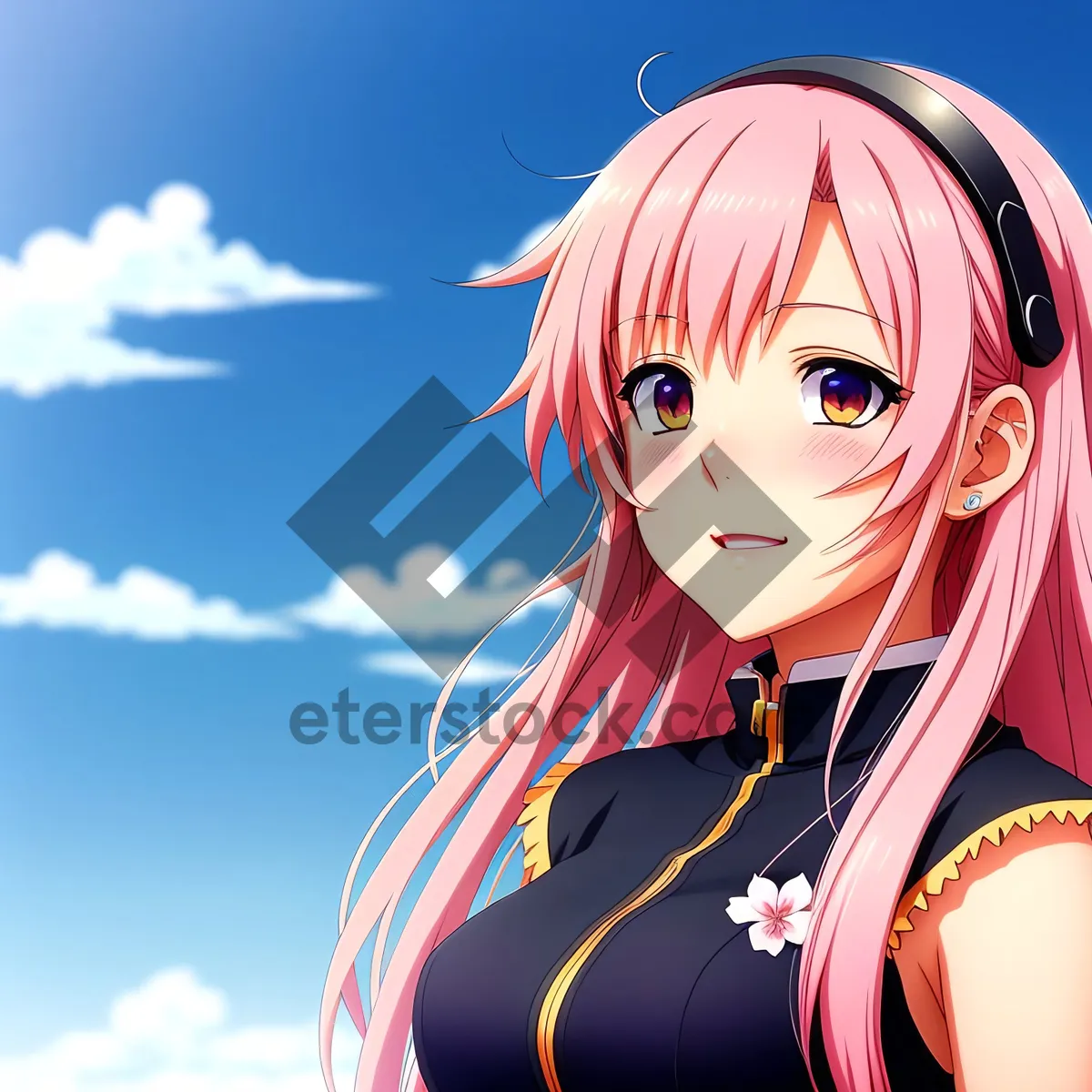 Picture of Artistic Cartoon Person with Colorful Hair