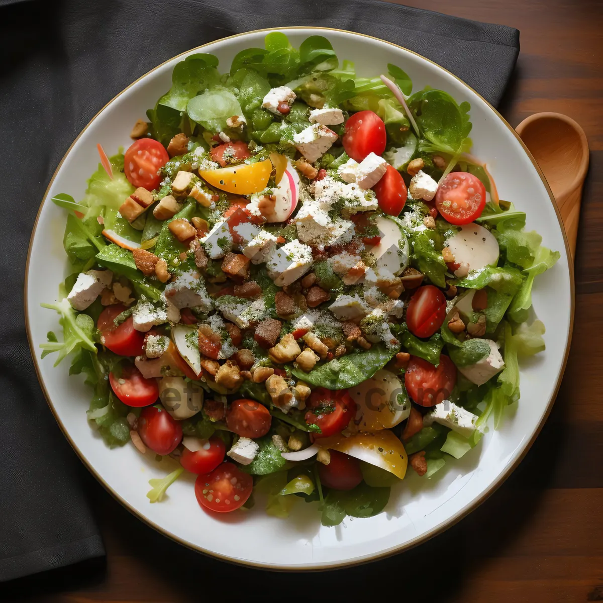 Picture of Healthy Vegetable Salad with Kidney Beans and Tomatoes