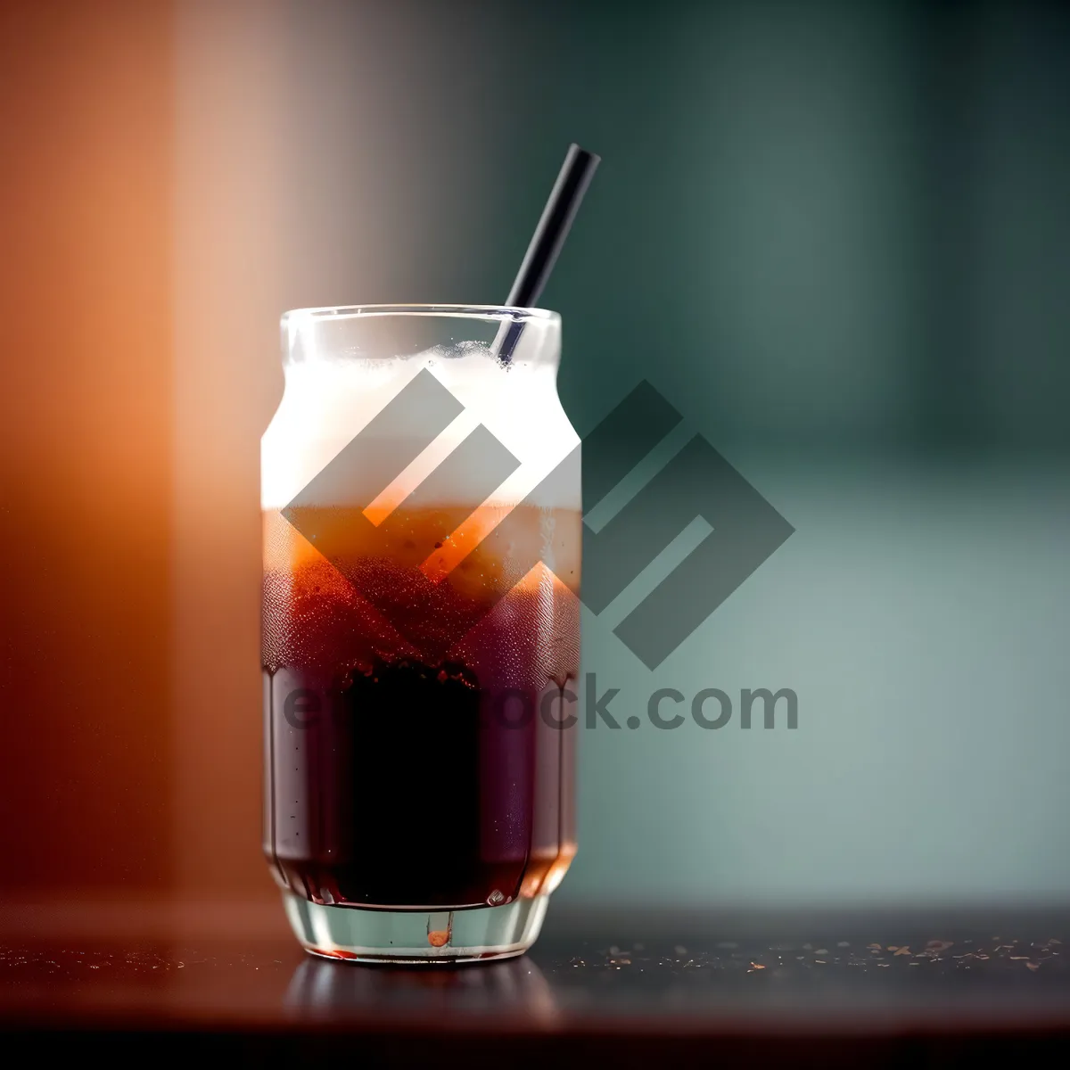 Picture of Refreshing Cold Cocktail in Glass with Ice