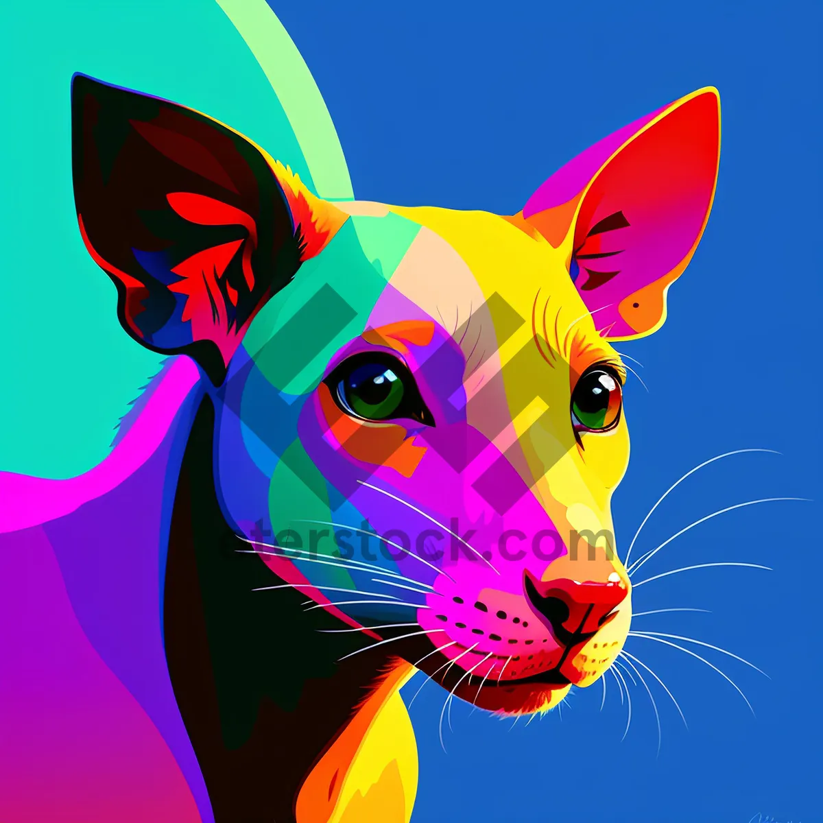 Picture of Playful Cartoon Animal with Cute Ears - Fun Clip Art