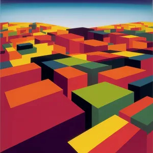 Abstract 3D Cube Mosaic Design for Plaza Wallpaper