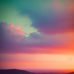 Vibrant Sunset Sky with Fluffy Clouds