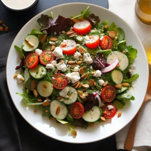 Delicious Gourmet Vegetable Salad with Fresh Sauce