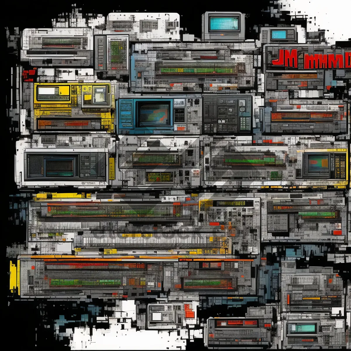 Picture of Tech Urban Skyline: Cutting-Edge City Architecture and Data Circuitry