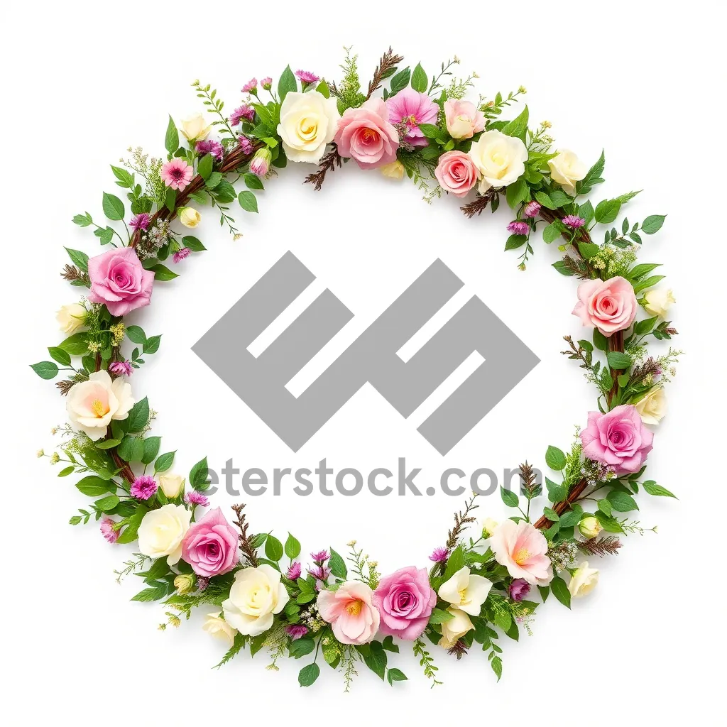 Picture of Floral Border Design Element for Retro Card Creation