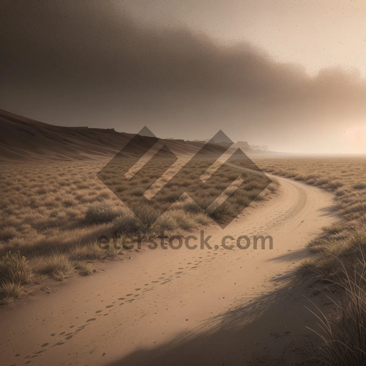 Picture of Sandy Beach Sunset: Serene Coastal Desertscape with Ocean Views