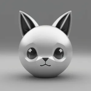 Happy Rabbit Cartoon Icon with Funny Eyebrow