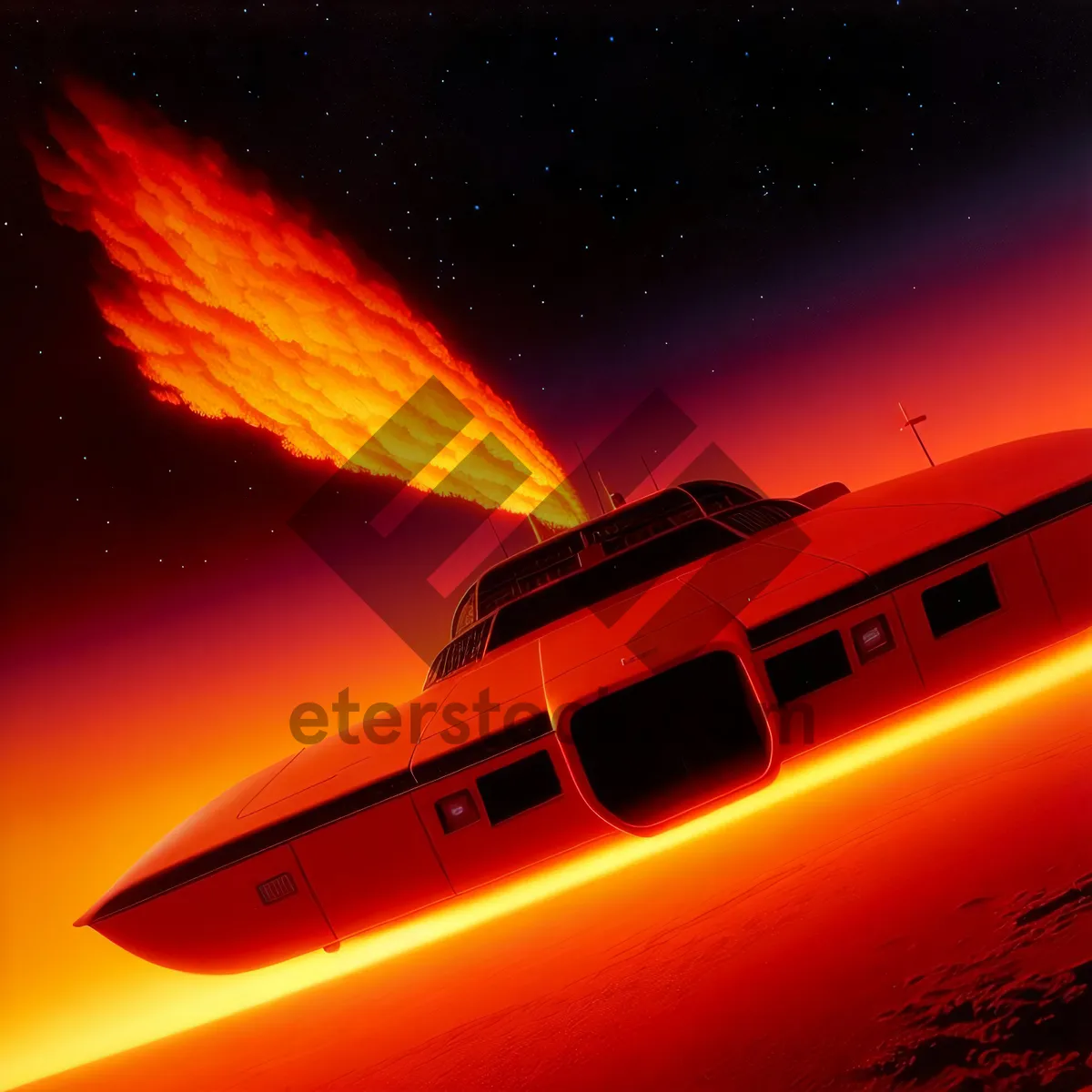 Picture of Sunspeed Transport: Airliner Soaring through Sunset Sky