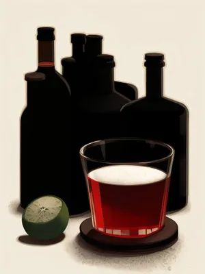 Glassware with Wine and Coffee