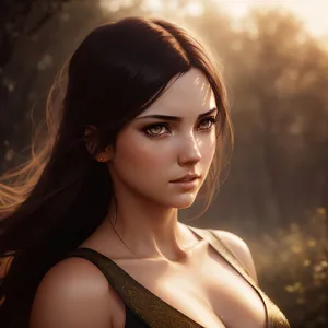 Sultry Beauty: Captivating Eyes and Luscious Lips
