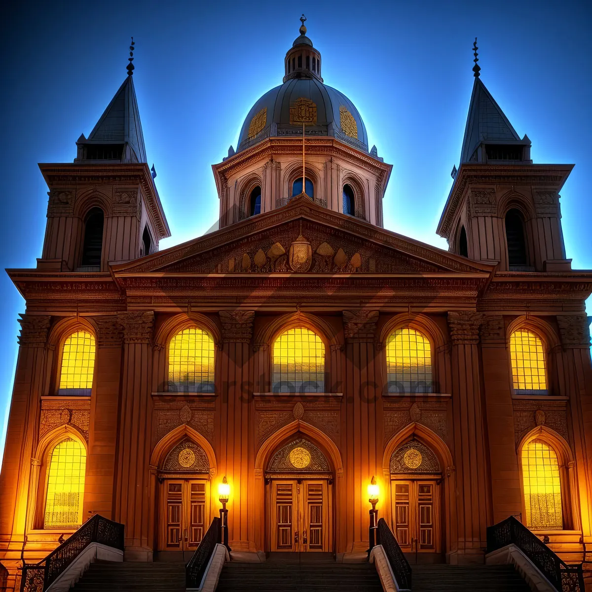 Picture of Stunning Orthodox Cathedral with Golden Dome