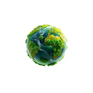 World Globe Design with Ocean Gem Sphere View