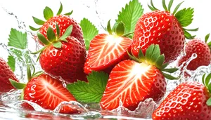 Fresh and Juicy Strawberry Closeup With Vibrant Colors