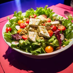 Fresh Garden Salad with Chickpeas and Veggies