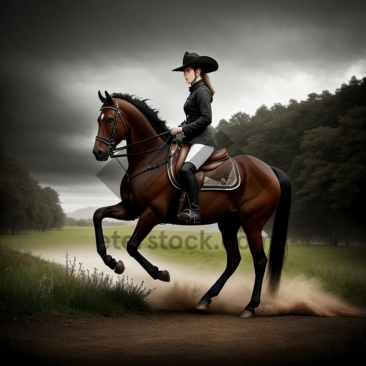 Picture of Thoroughbred Stallion in Equestrian Competition