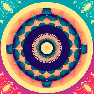 Harmonious Swirls: Vibrant Hippie Graphic Design