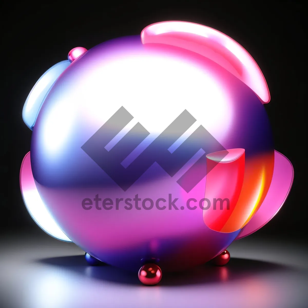 Picture of Bright glass circle graphic sphere icon.