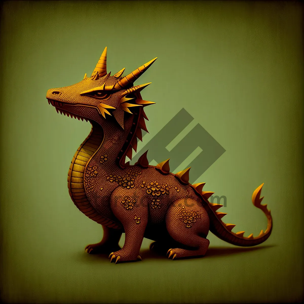 Picture of Triceratops Sculpture in the Form of Common Iguana Lizard