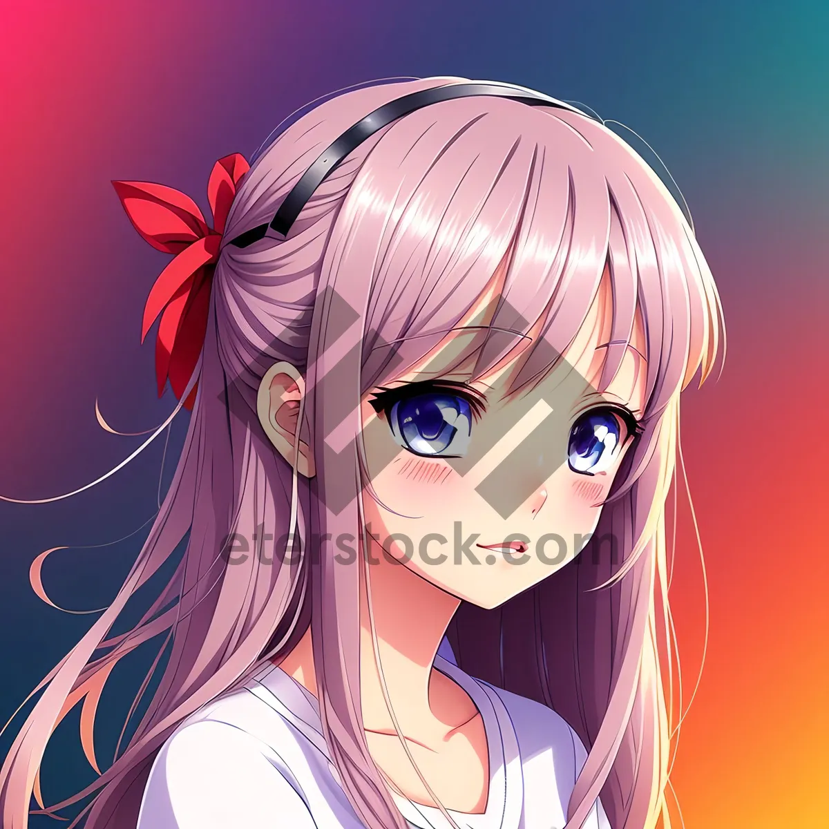 Picture of Seductive Cartoon Fashion Model with Elegant Hair