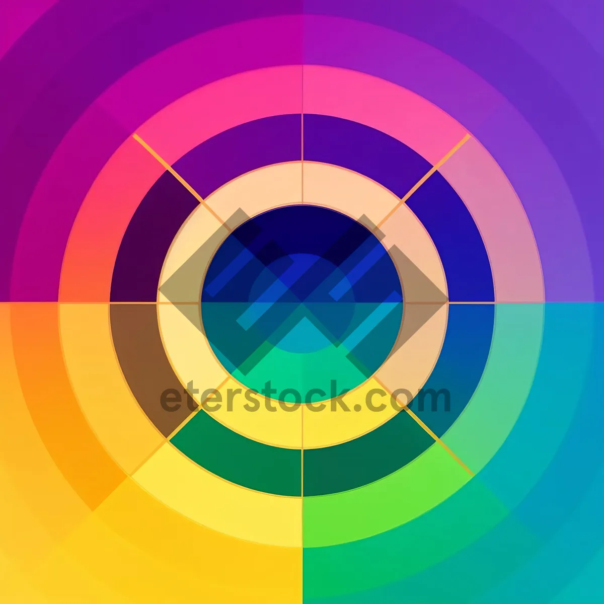 Picture of Colorful Geometric Gradient Artistic Tile Design