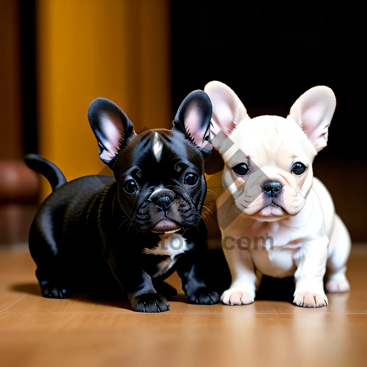 Picture of Cute Bulldog Puppy with Wrinkles - Purebred Canine Friend