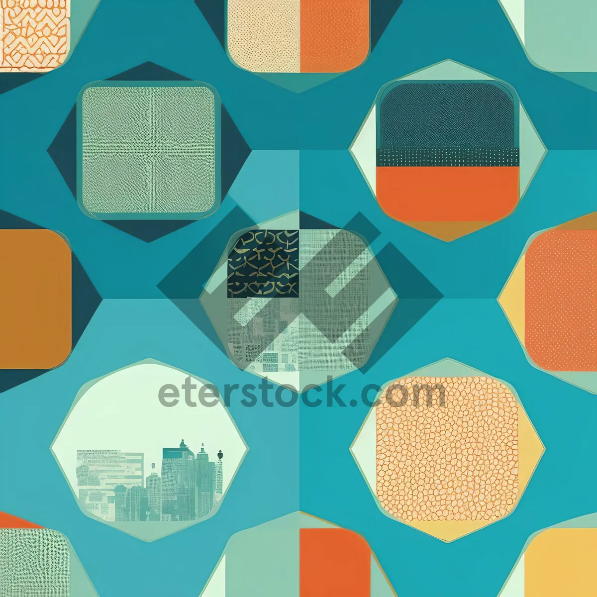 Picture of Modern colorful graphic design wallpaper with abstract shapes